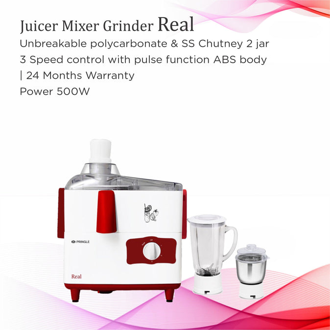 Pringle High Speed Nutri Blender/Mixer/Smoothie | 22000 RPM 100% Pure 450  Watt Copper Motor450-Watt || Blender Juicer | 3in1 Grind, Mix, Blend